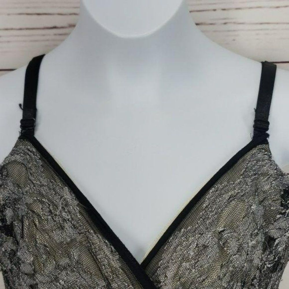 Candies Juniors Women's Black Lace V-Neck Strappy Dress Size Medium - Picture 5 of 7